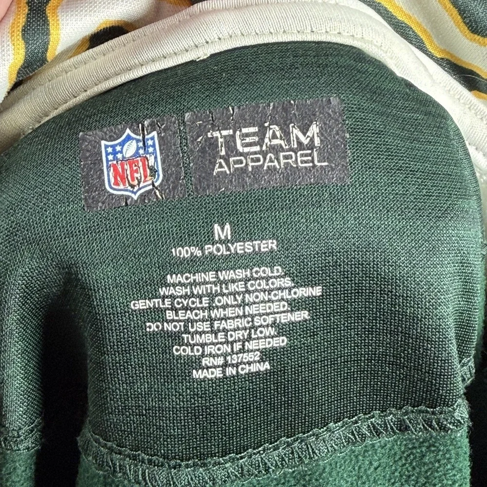 NFL Team Apparel Hoodie Mens M Green Green Bay Packers Zebra Print Long‎ Sleeve